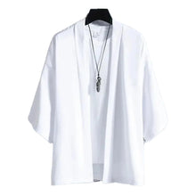 Men's Lightweight Kimono Shirt Seven Sleeve Open Front Cardigan