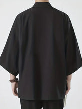 Men's Lightweight Kimono Shirt Seven Sleeve Open Front Cardigan