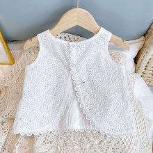 Girls 2024 Summer Clothing Sets Hollow Lace Suit Baby Casual