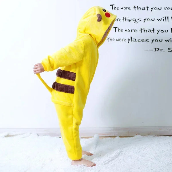 Pokemon Pikachu Warm Flannel Homewear Kids Autumn&Winter Soft Onesie